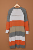 Color Block Eyelet Knitted Lightweight Cardigan