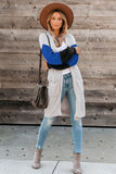 Cotton-blend Pocketed Colorblock Cardigan