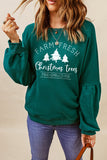 Christmas Tree Letter Graphic Print Pullover Sweatshirt