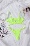 Neon Pink Lace Balconette Bralette Lingerie Set