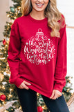 Christmas Letter Graphic Print Crew Neck Sweatshirt