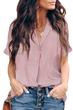 Short Sleeve Button Solid Shirt