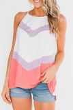 Chevron Leopard Insert Flowy Tank Top