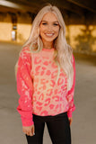 Pink Bleached Cheetah Print Sweatshirt