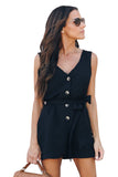 Belted Button up Romper