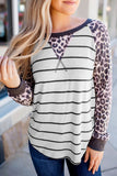 Striped Leopard Raglan Top