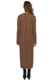 Cable Knit Open Front Long Cardigan