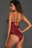 Sheer Mesh Lace Cupped Teddy Lingerie