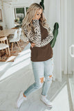 Leopard Print Patchwork Hoodie