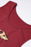 Red Skull Print Tank Top