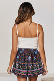 Summer Boho Floral Print A-line Elastic Waist Shorts