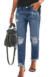 Ripped Slim Fit Washed Jeans