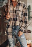 Plaid Pocket Buttoned Long Sleeve Shirt