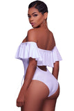 Ruffle Off-The-Shoulder One Piece Swimsuit