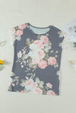 Floral Print Gray T-shirt