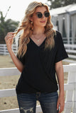 Short Sleeves Drape Knit Top