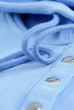 Snap Button Pullover Hoodie with Pocket