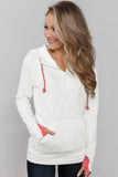 White Half-zip Quilted Hoodie