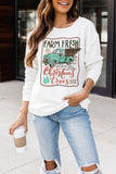 Christmas Tree Transport Graphic Print Sweatshirt