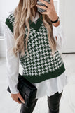 V Neck Argyle Plaid Knitted Sweater Vest