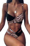 Printed Splicing Tie Bikini Set