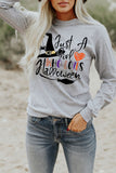 Just A Girl Who Loves Halloween Graphic Print Long Sleeve Top