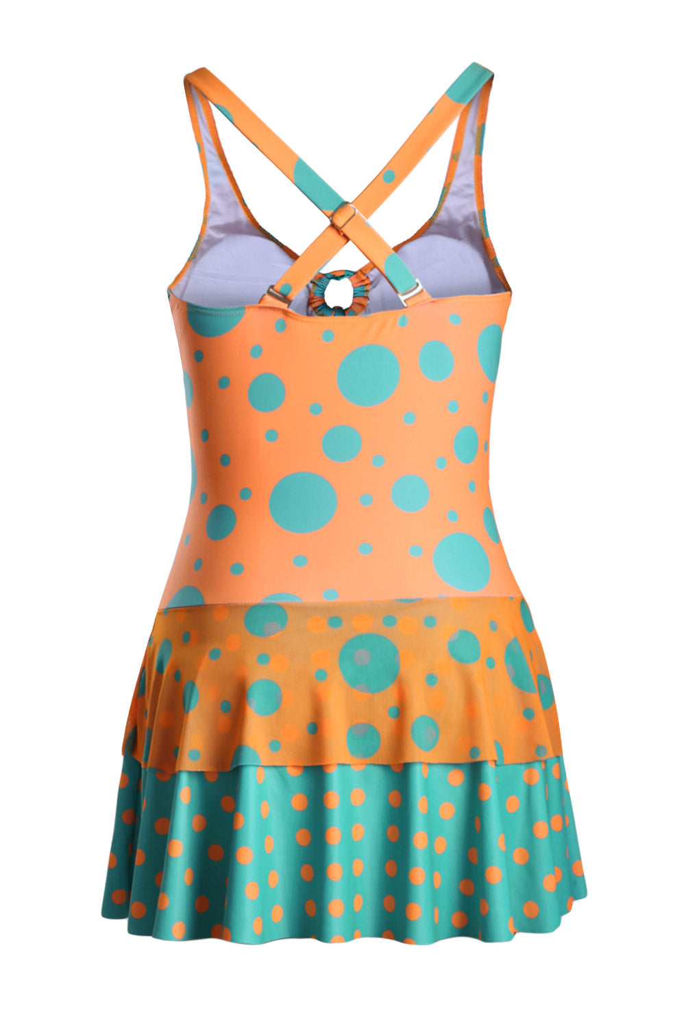 Polka Dot Print One-piece Swim Dress