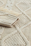Apricot Cable Knit Fringe Trim Sweater