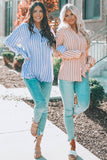 Striped Buttons Closure Long Sleeve Shirt