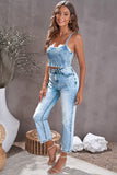 Medium Wash High Rise Straight Leg Jeans