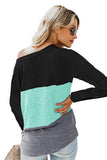 Color Block Crew Neck Blouse