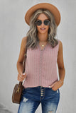 Crochet V Neck Textured Tank Top