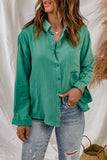 Textured Buttons Long Sleeve Shirt with Pocket