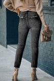 High Waist Ankle-Length Skinny Jeans