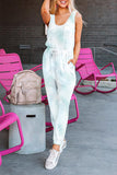Tie Dye Drawstring Jogging Jumpsuit