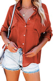 Loose Long Sleeve Buttoned Shirt with Pocket