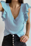 Khaki Cascading Ruffles Knit Tank Top