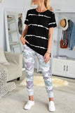 Tie-dye Stripe Casual T-Shirt