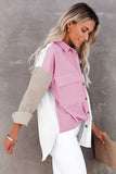 Color Block Button Shirt with Pocket