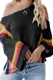 Colorblock Bell Sleeve Lightweight Sweater