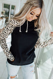 Leopard Print Patchwork Hoodie