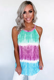 Colorblock Tie Dye Print Tank Top