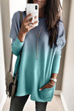 Color Block Pocketed Side Long Top