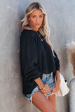 Plain Relaxed Fit Crew Neck Pullover Sweatshirt