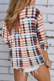 Multi-color Plaid Button Long Sleeve Pocket Shirt