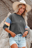 Colorblock Long Sleeve Pullover Sweatshirt