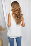 Crochet V Neck Textured Tank Top