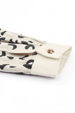 Collared Neckline Flap Pockets Leopard Corduroy Jacket