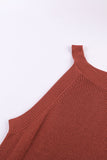 Solid Ribbed Knit Slim-fit Tank