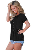 Button Up Crinkle Chest T Shirt